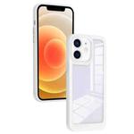 For iPhone 12 Solid Solor TPU Space Acrylic Phone Case(White)