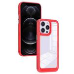For iPhone 12 Pro Solid Solor TPU Space Acrylic Phone Case(Red)