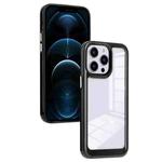 For iPhone 12 Pro Max Solid Solor TPU Space Acrylic Phone Case(Black)