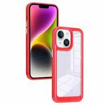 For iPhone 14 Solid Solor TPU Space Acrylic Phone Case(Red)