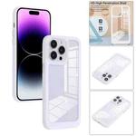 For iPhone 14 Pro Solid Solor TPU Space Acrylic Phone Case(White)