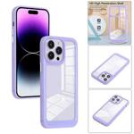 For iPhone 14 Pro Max Solid Solor TPU Space Acrylic Phone Case(Purple)