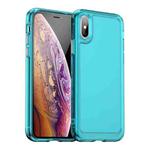 For iPhone X / XS Candy Series TPU Phone Case(Transparent Blue)