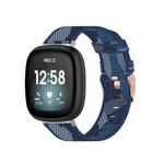 For Fitbit Versa 3 Nylon Weave Canvas Watch Band(Blue)