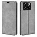 For OnePlus Ace Pro Retro-skin Magnetic Suction Leather Phone Case(Grey)