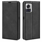 For Motorola Moto X30 Pro Retro-skin Magnetic Suction Leather Phone Case(Black)