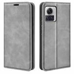 For Motorola Moto X30 Pro Retro-skin Magnetic Suction Leather Phone Case(Grey)