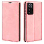For Xiaomi 12T / 12T Pro / Redmi K50 Ultra Retro-skin Magnetic Suction Leather Phone Case(Pink)