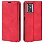 For ZTE Blade A72 5G Retro-skin  Magnetic Suction Leather Phone Case(Red)