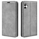 For Samsung Galaxy A04 Retro-skin Magnetic Suction Leather Phone Case(Grey)