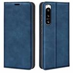 For Sony Xperia 5 IV Retro-skin Magnetic Suction Leather Phone Case(Dark Blue)