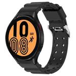 For Samsung Galaxy Watch4 44mm Armor Pure Color Silicone Watch Band(Black)