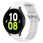 For Samsung Galaxy Watch5 44mm Armor Silicone Watch Band + Protective Case(White)