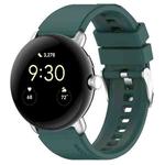 For Google Pixel Watch Metal Connector + Solid Color Silicone Watch Band(Green)
