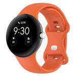 For Google Pixel Watch Loop Type Solid Color Silicone Watch Band, Size:L(Orange)