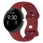 For Google Pixel Watch Loop Type Solid Color Silicone Watch Band, Size:L(Red)