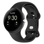 For Google Pixel Watch Loop Type Solid Color Silicone Watch Band, Size:S(Black)