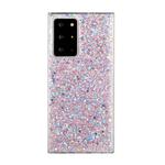 For Samsung Galaxy S21 Ultra 5G Glitter Sequins Epoxy TPU Phone Case(Pink)