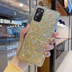 For Samsung Galaxy A03s EU Edition Glitter Sequins Epoxy TPU Phone Case(Gold)