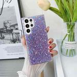 For Samsung Galaxy S22 Ultra 5G Glitter Sequins Epoxy TPU Phone Case(Purple)