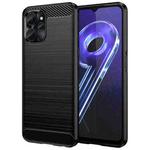 For Realme V20 5G Brushed Texture Carbon Fiber TPU Phone Case(Black)