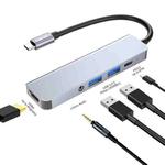 ENKAY Hat-Prince 5 in 1 Type-C Hub 4K HDMI Converter Docking Station 3.5mm Audio Jack Adapter