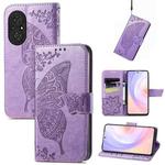 For Huawei Nova 9 SE Butterfly Love Flower Embossed Horizontal Flip Leather Case with Bracket / Card Slot / Wallet / Lanyard(Light Purple)