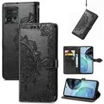 For Motorola Moto G72 Mandala Flower Embossed Leather Phone Case(Black)