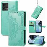 For Motorola Moto G72 Mandala Flower Embossed Leather Phone Case(Green)