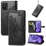 For Motorola Edge 30 Neo Mandala Flower Embossed Leather Phone Case(Black)