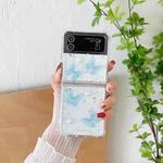 For SAMSUNG Galaxy Z Flip4 Butterfly Glitter  TPU Phone Case(Light Blue)