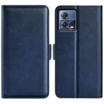 For Motorola Moto S30 Pro Dual-side Magnetic Buckle Leather Phone Case(Dark Blue)