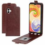 For Samsung Galaxy A04 R64 Texture Vertical Flip Leather Phone Case(Brown)