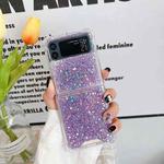 For Samsung  Galaxy Z Flip3 Glitter Sequins Epoxy TPU Phone Case(Purple)