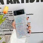 For Samsung Galaxy Z Flip4 Glitter Sequins Epoxy TPU Phone Case(Silver)