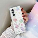 For Samsung Galaxy Z Fold3 Cosmic Star Glitter Epoxy TPU Phone Case(Transparency)