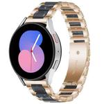 For Galaxy Watch 5 40 / 44mm Interbead Resin Metal Watch Band(Rose Gold Blue)