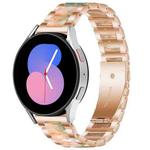 For Galaxy Watch 5 40 / 44mm Interbead Resin Metal Watch Band(Rose Gold Green)