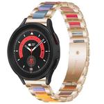 For Galaxy Watch 5 Pro 45mm Interbead Resin Metal Watch Band(Rose Gold Rainbow)