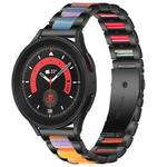 For Galaxy Watch 5 Pro 45mm Interbead Resin Metal Watch Band(Black Rainbow)