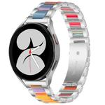 For Galaxy Watch 4 40 / 44mm Interbead Resin Metal Watch Band(Silver Rainbow)