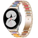 For Galaxy Watch 4 40 / 44mm Interbead Resin Metal Watch Band(Rose Gold Rainbow)
