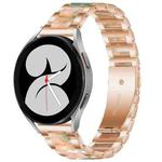 For Galaxy Watch 4 40 / 44mm Interbead Resin Metal Watch Band(Rose Gold Green)