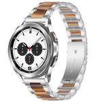 For Galaxy Watch 4 Classic 42 / 46mm Interbead Resin Metal Watch Band(Silver Brown)