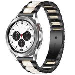 For Galaxy Watch 4 Classic 42 / 46mm Interbead Resin Metal Watch Band(Black White)