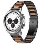 For Galaxy Watch 4 Classic 42 / 46mm Interbead Resin Metal Watch Band(Black Brown)
