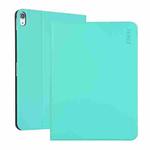 For iPad 10th Gen 10.9 2022 ENKAY PC Back Cover Smart Leather Tablet Case with Pen Slot & Holder(Cyan)