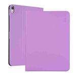For iPad 10th Gen 10.9 2022 ENKAY PC Back Cover Smart Leather Tablet Case with Pen Slot & Holder(Purple)
