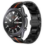 For Samsung Galaxy watch3 45mm Armor Stainless Steel Metal Watch Band(Black+Red)