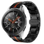 For Samsung Galaxy watch 46mm Armor Stainless Steel Metal Watch Band(Black+Red)